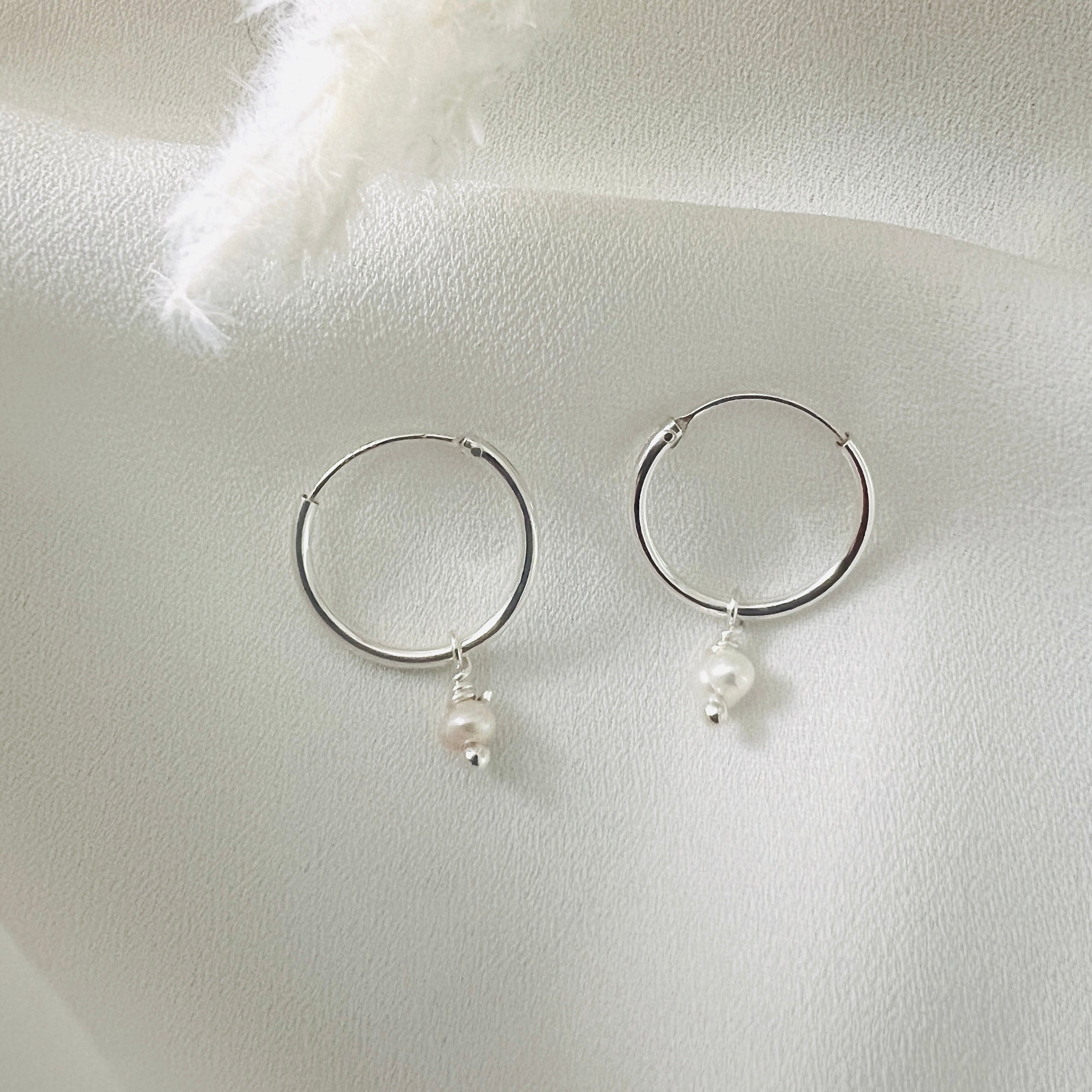 Pearl Drop Hoops