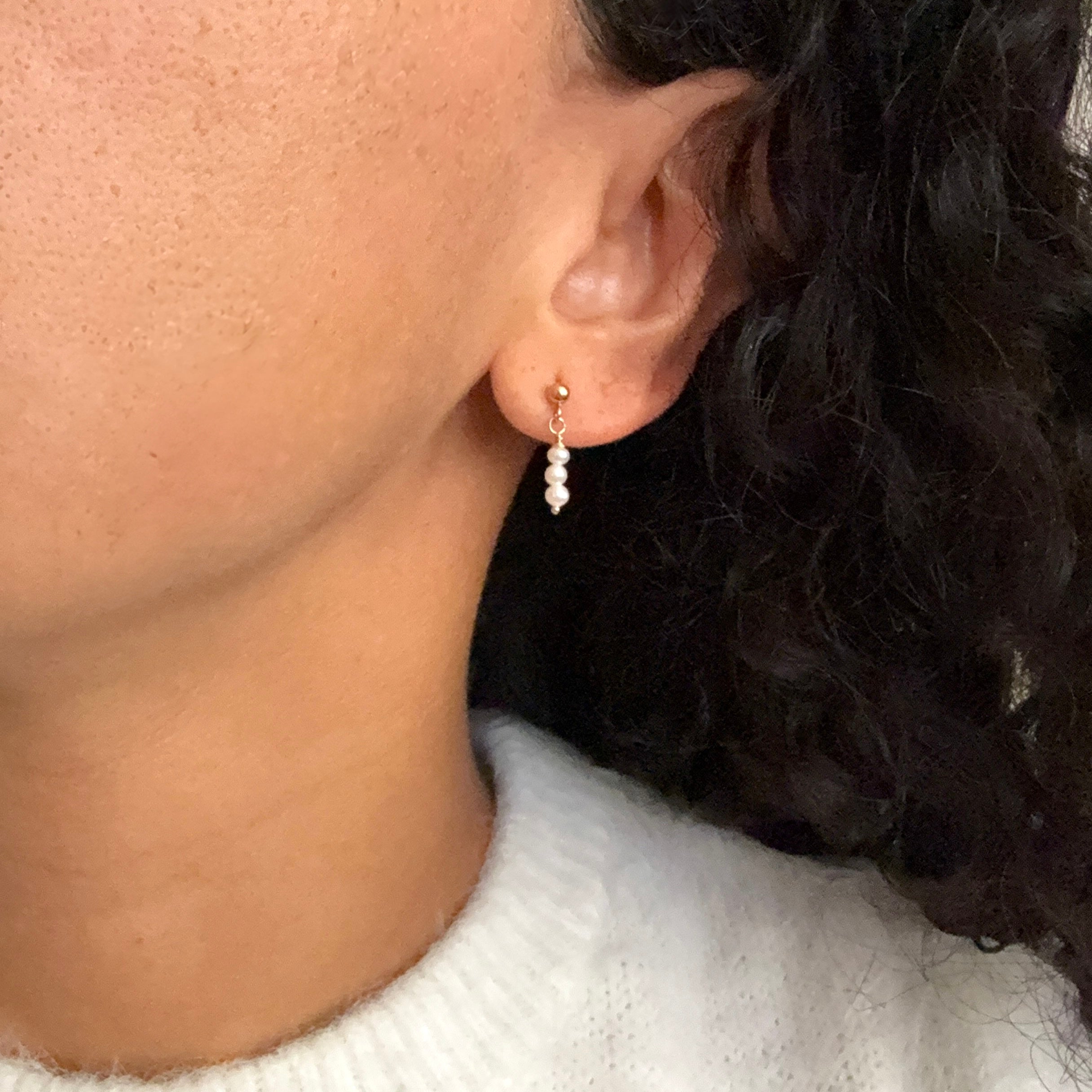 Trio Pearl Earrings