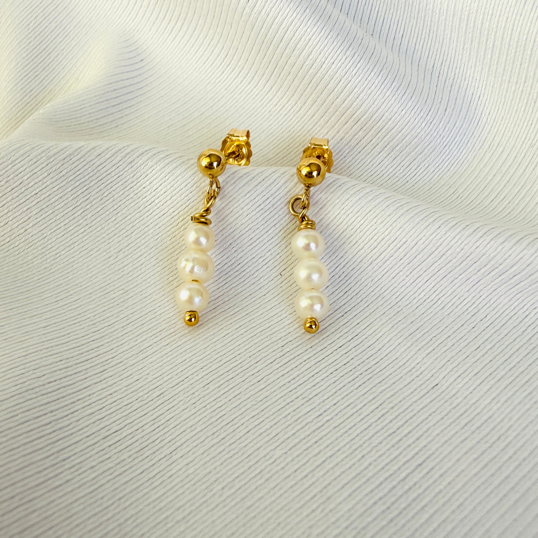 Trio Pearl Earrings
