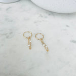 Load image into Gallery viewer, Pearl Chain Hoops

