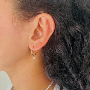 Pearl Drop Hoops