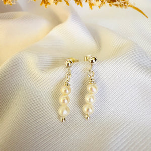 Trio Pearl Earrings