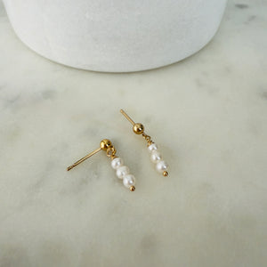 Trio Pearl Earrings