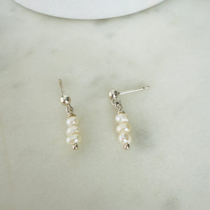 Trio Pearl Earrings