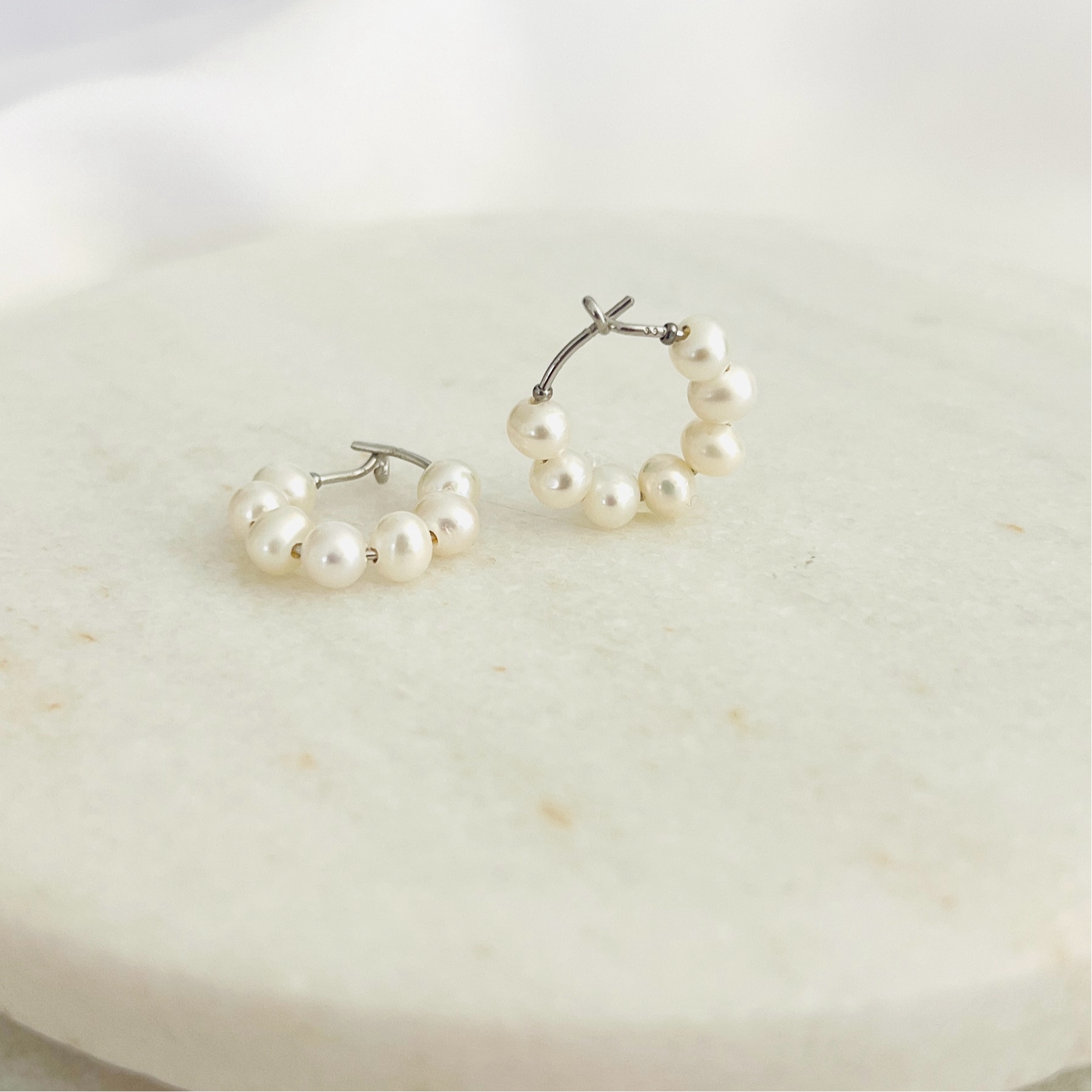 Pearl Wrapped Hoops