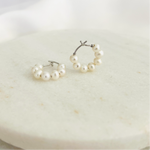 Load image into Gallery viewer, Pearl Wrapped Hoops
