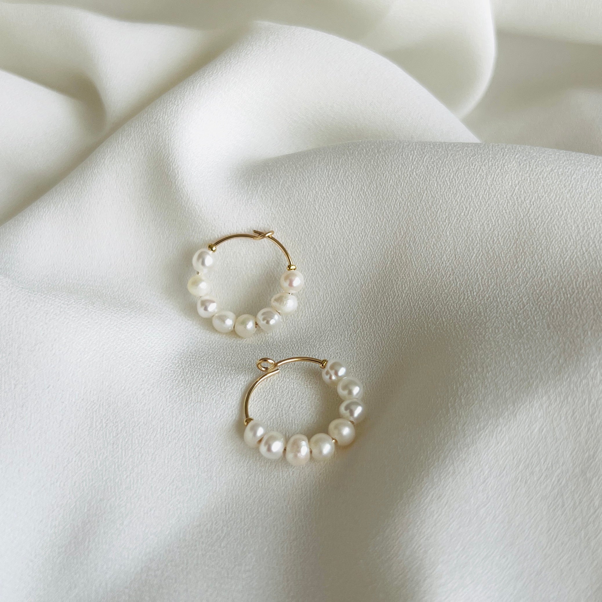Pearl Wrapped Hoops