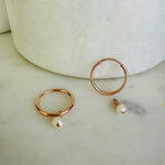 Load image into Gallery viewer, Pearl Drop Hoops
