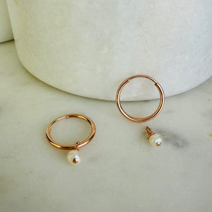 Pearl Drop Hoops