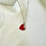 Load image into Gallery viewer, Red Enamel Heart Necklace
