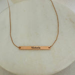 Load image into Gallery viewer, Rose Gold Engravable Bar necklace
