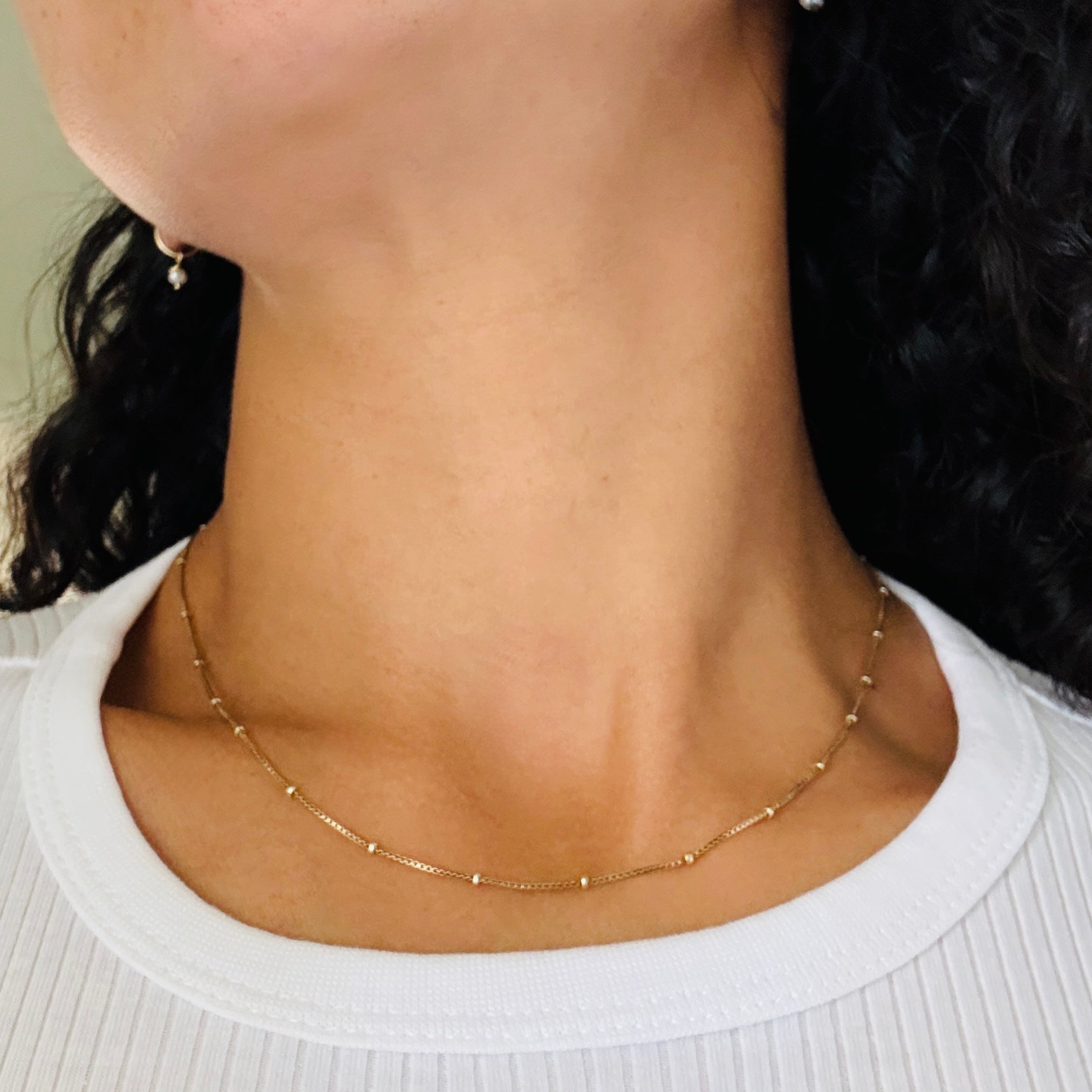 Ball box chain necklace gold filled