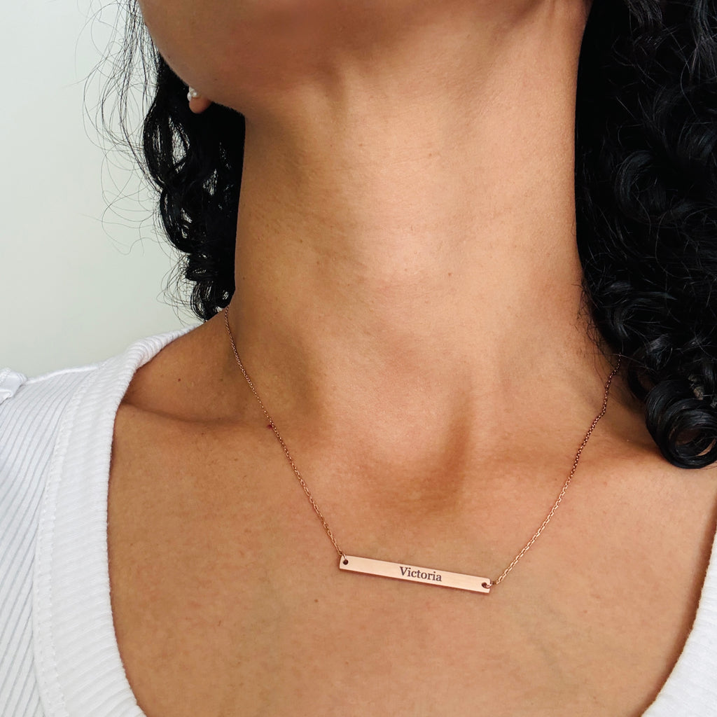Engravable Bar Necklace