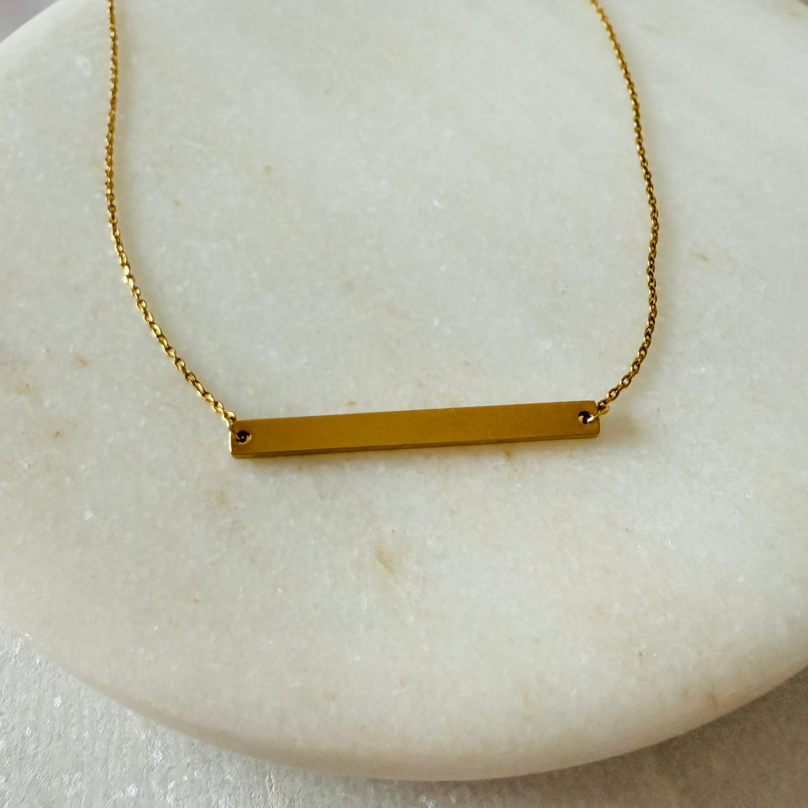 Gold Bar Necklace engravable