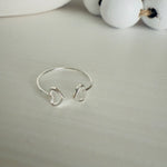 Load image into Gallery viewer, double heart ring cuff made of sterling silver

