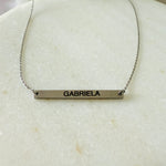 Load image into Gallery viewer, Silver Engravable Bar Necklace
